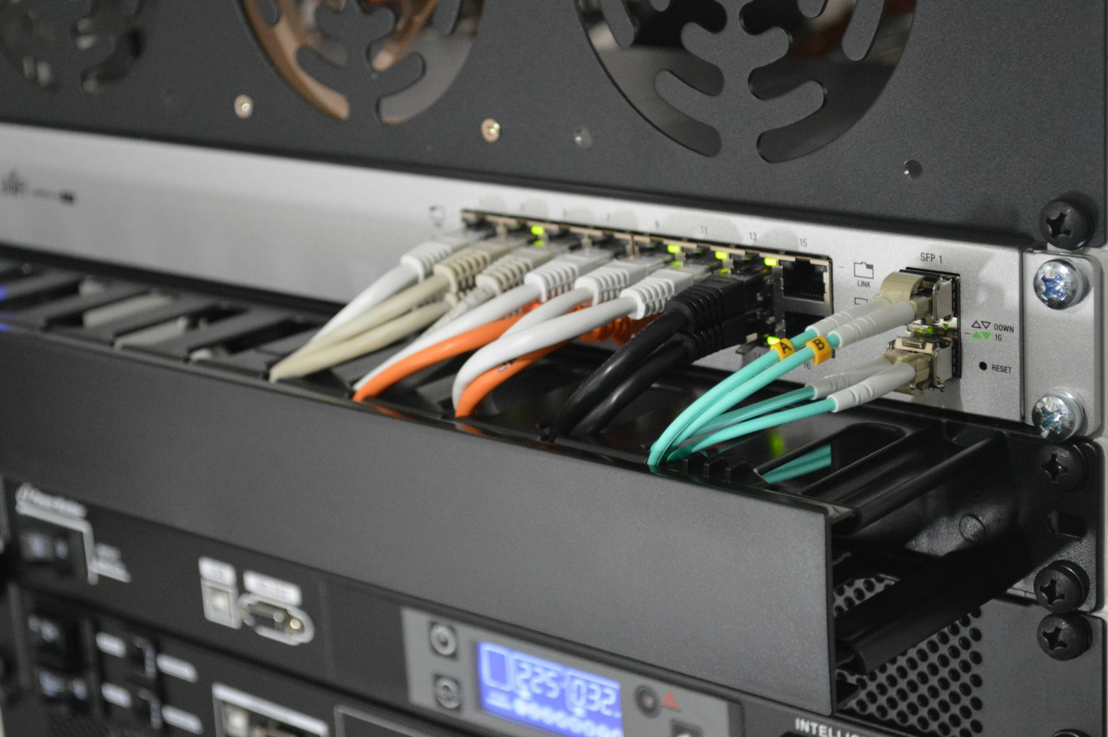 Fiber OLT with SFP modules under management