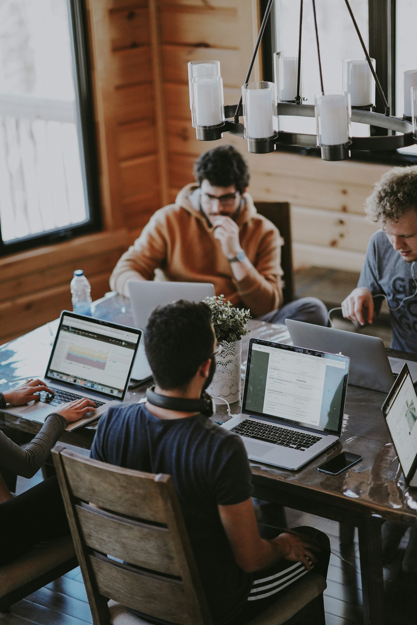 Sales team working with live call data